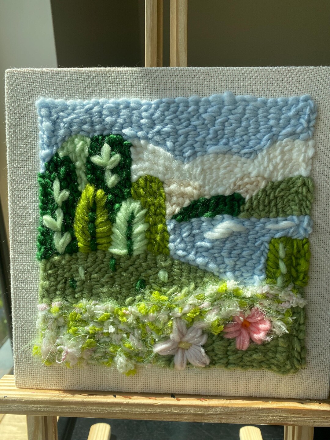 Handmade Punch Needle Landscape Art - Etsy