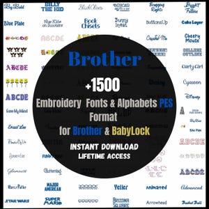 Machine Embroidery Fonts and Alphabets Designs for Brother & Babylock – PES Format – Instant Download – Collection of 1500.