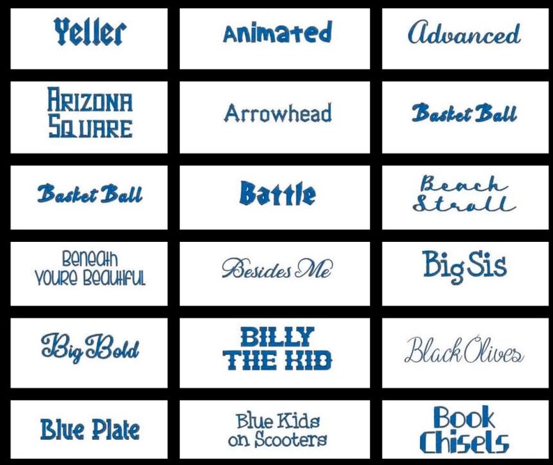 Machine Embroidery Fonts for Brother & Babylock –PES Format – Instant ...