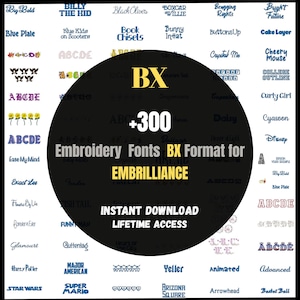 Machine Embroidery Fonts and Alphabets Designs – BX Format For Embrilliance – Instant Download – Collection of 1500.