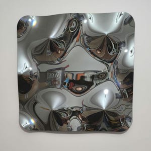 curved design painted glass wall painting