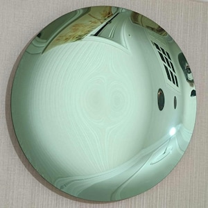 Contemporary concave turquoise mirror concave glass