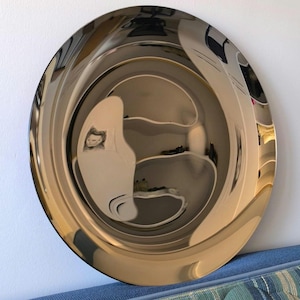 Modern Convex Bronze Wall Mirror for Contemporary Space Age Decor