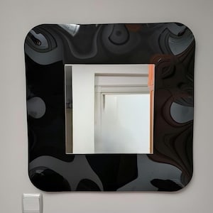 concave mirror curved design painted glass wall painting