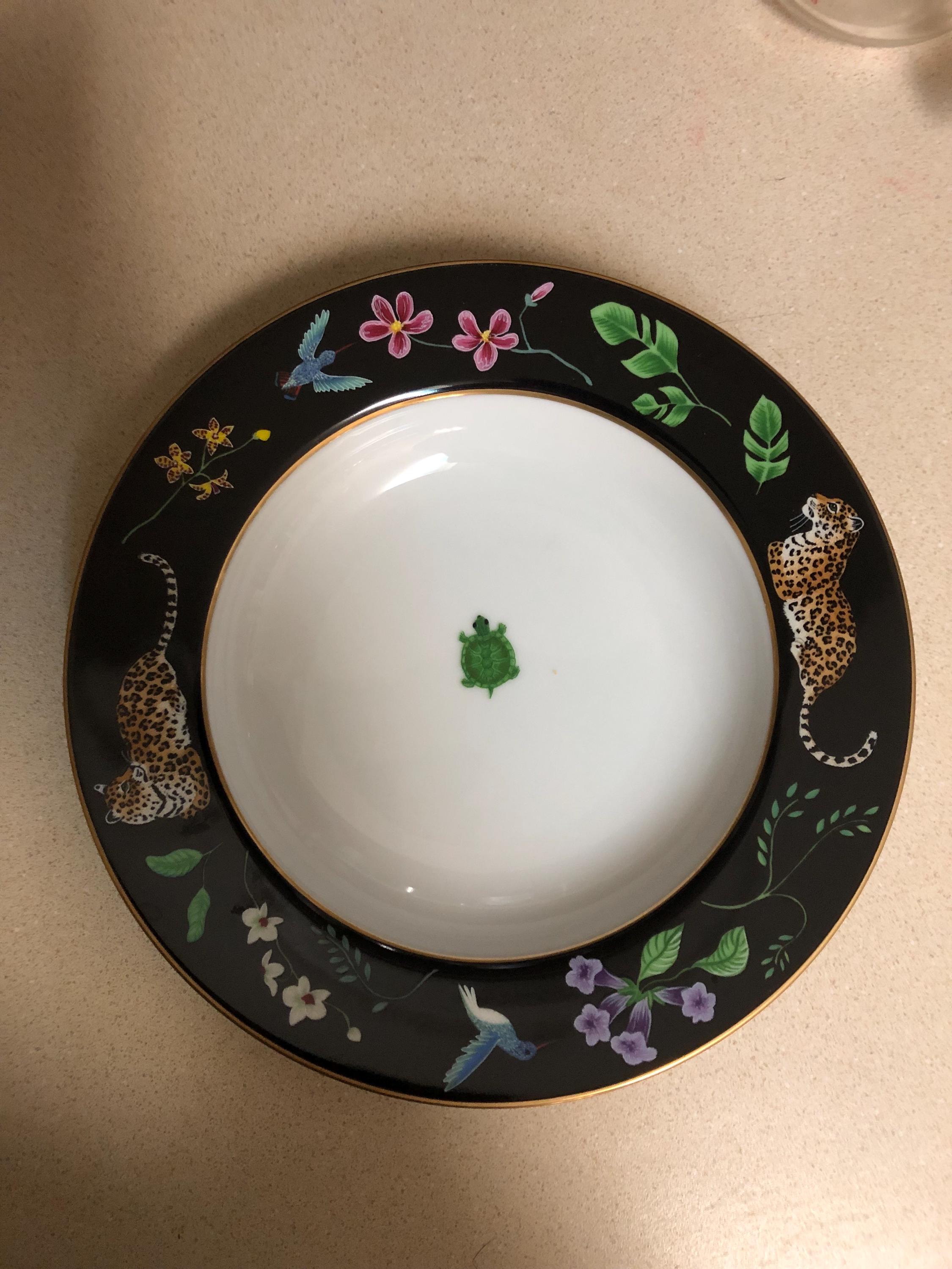 Jaguar Jungle Pattern by Lynn Chase (japan), Large Rim Soup