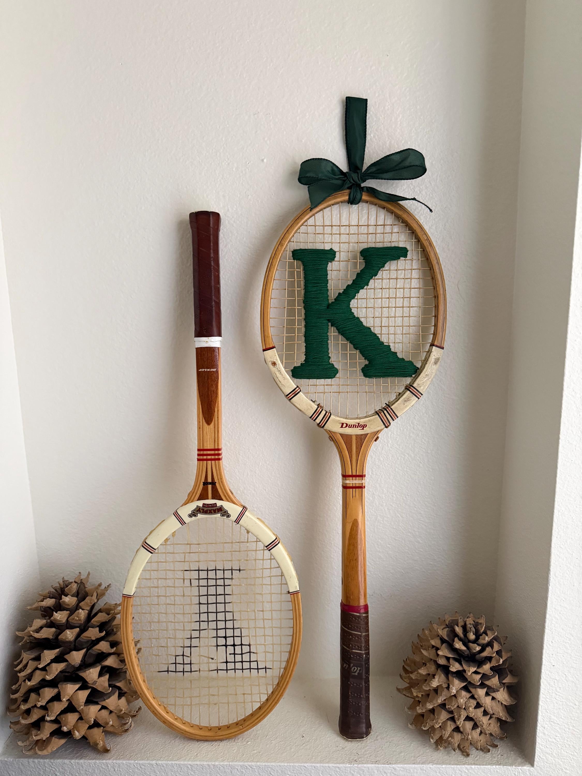 Vintage Tennis Racket Initial - Etsy