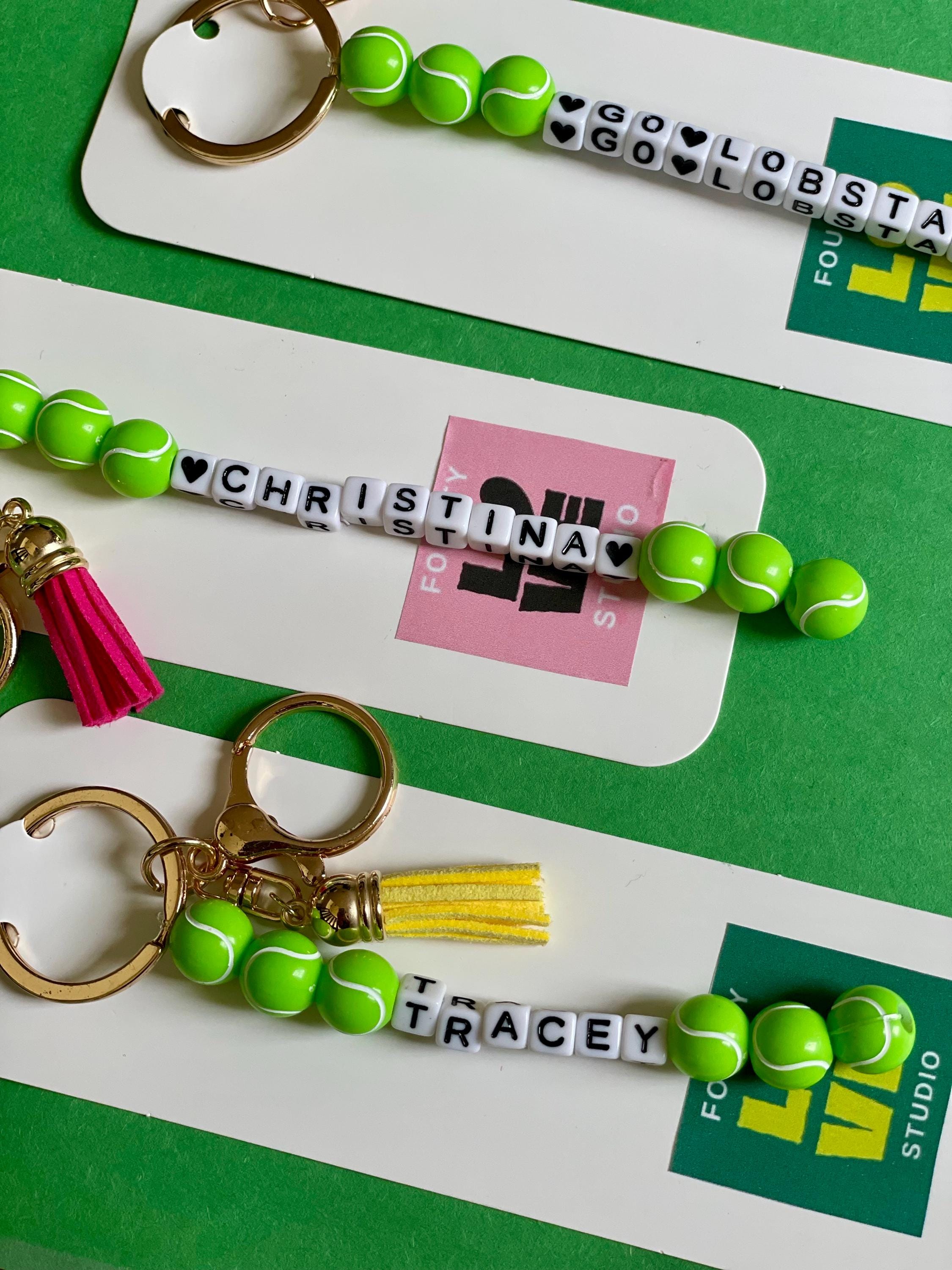 TrendAura Tennis Ball Keychain - Soft Fluffy Accessory for Keys and Bags, Great Gift main image 1