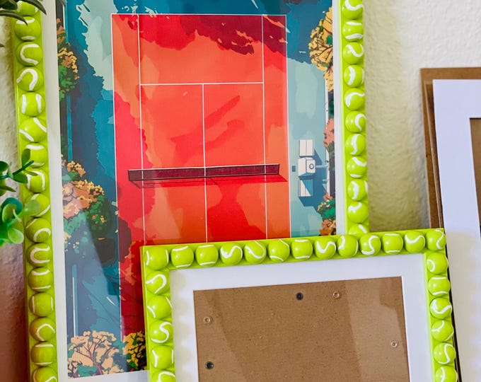 Tennis Ball Hand Made Wooden Bobbin Picture Frame