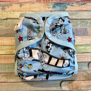 Steamboat Cloth Diaper Cover With Hook & Loop or Snaps You Pick Size XS/Newborn, Small, Medium, Large, or One Size image 2