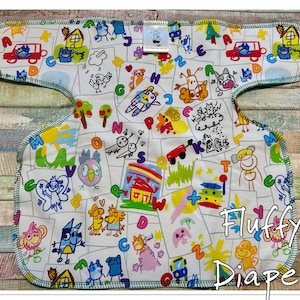 Preflat XS Newborn Fridge Art #2 Stretchy Preflat Cloth Diaper Ready To Ship