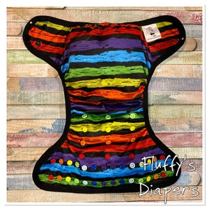 XS Newborn Chalkboard Rainbow PUL Cloth Diaper Cover With Hook & Loop Or Snaps
