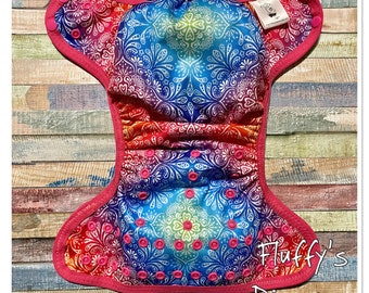 Mosaic Rainbow PUL Cloth Diaper Cover With Hook & Loop Or Snaps Pick Size XS/Newborn, Small, or Medium Last One