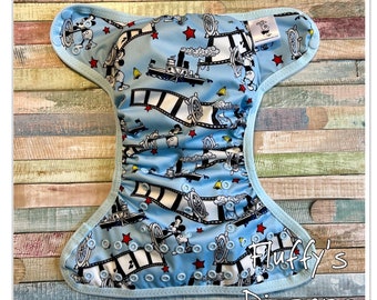 Steamboat Cloth Diaper Cover With Hook & Loop or Snaps You Pick Size XS/Newborn, Small, Medium, Large, or One Size