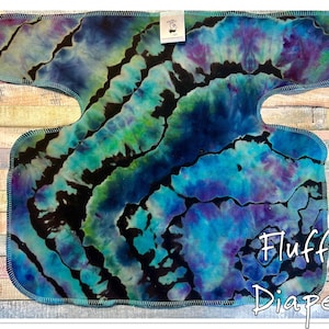 Preflat - OS One Size Reverse Tie Dye #3 Stretchy Preflat Cloth Diaper Ready To Ship