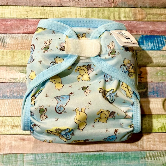 Vintage Bear Cloth Diaper Cover: PUL Waterproof, Hook Loop or Snaps