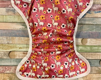 Llamas PUL Cloth Diaper Cover With Aplix Hook & Loop Or Snaps You Pick Size XS/Newborn, Small, Medium, Large, or One Size