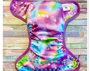 Unicorn Bokeh PUL Cloth Diaper Cover With Hook & Loop Or Snaps Pick Size XS/Newborn, Small, Medium, Large, or One Size