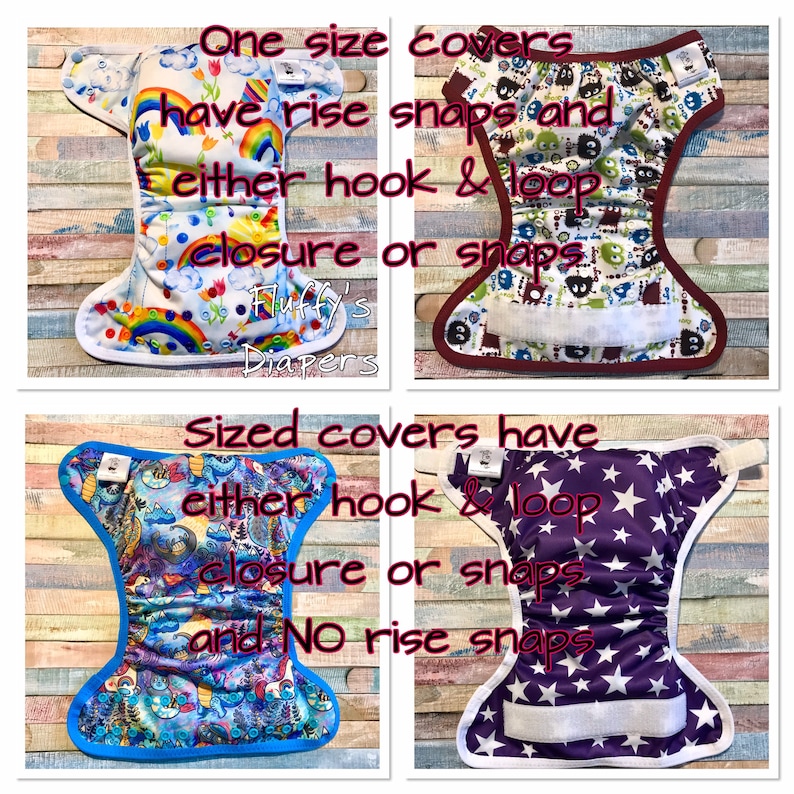 Watercolor Hearts PUL Cloth Diaper Cover With Hook & Loop or Etsy