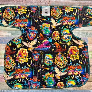 Preflat XS Newborn Watercolor Houses Stretchy Preflat Cloth Diaper Ready To Ship