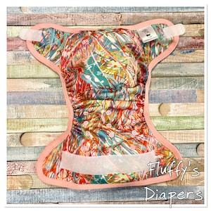Spin Art cloth diaper cover with snaps or hook and loop XS Newborn, Small, Medium, Large, or One Size