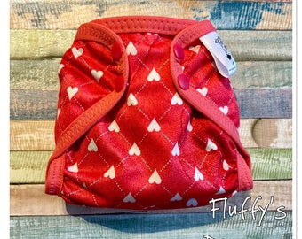 Hearts PUL Cloth Diaper Cover XS Newborn
