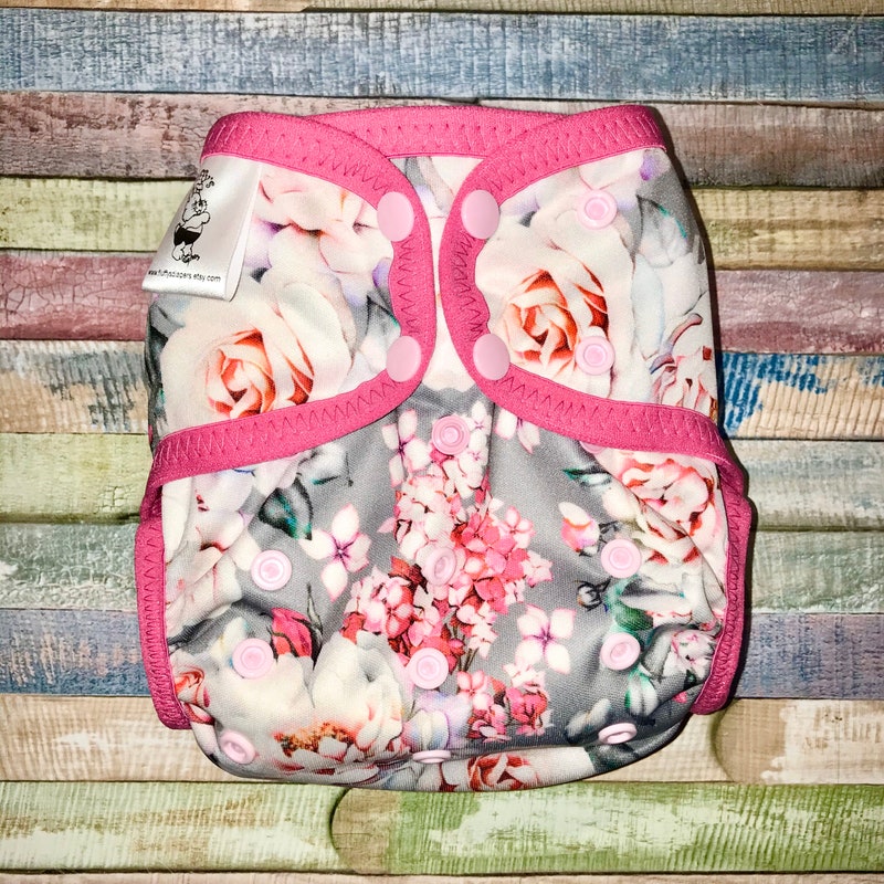 baby multi garden roses dress & diaper cover