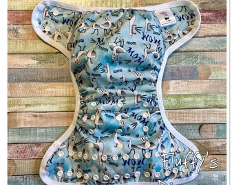 Seagull Cloth Diaper Cover With Hook & Loop or Snaps You Pick Size XS/Newborn, Small, Medium, Large, or One Size