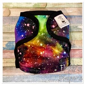 Cosmic Galaxy PUL Cloth Diaper Cover: Hook  and Loop or Snaps