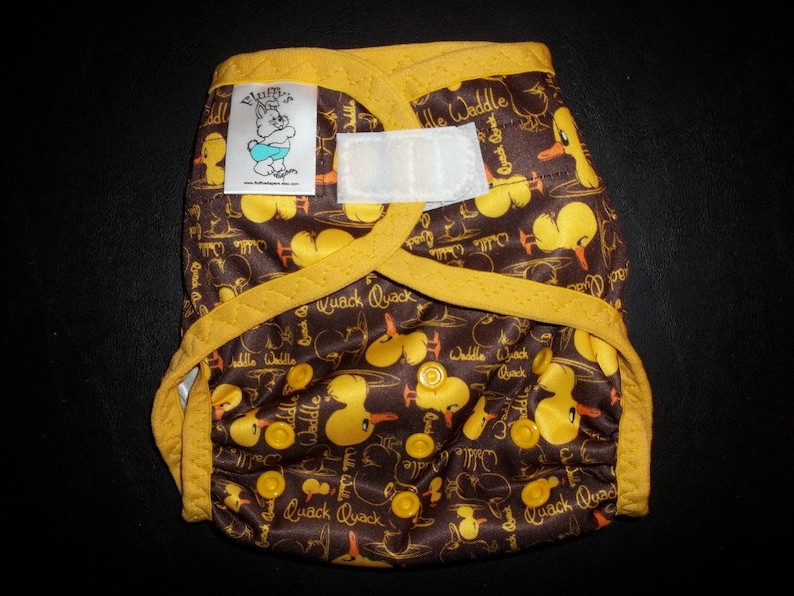 Medium Large Small or One Size Waddle Waddle Ducky PUL Cloth Diaper Cover With Aplix Hook /& Loop Or Snaps Pick Size XSNewborn