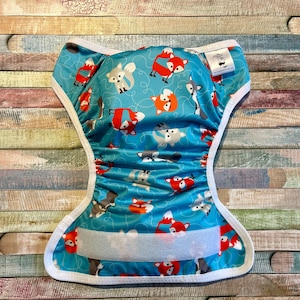 Foxes Cloth Diaper Cover With Hook & Loop or Snaps You Pick Size XS/Newborn, Small, Medium, Large, or One Size