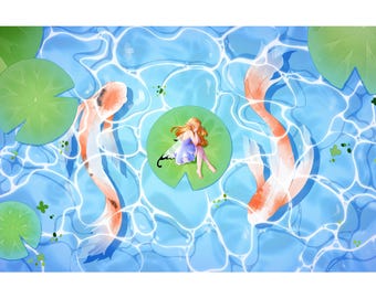 Print A5 original OC Koi, art print
