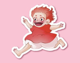 Ponyo on the Cliff Stickers - Studio Ghibli