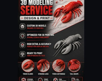Custom 3D Model Design Service, 3D Printing Ready Product Prototype, Animal Sculpture, Miniature Modeling and Rendering