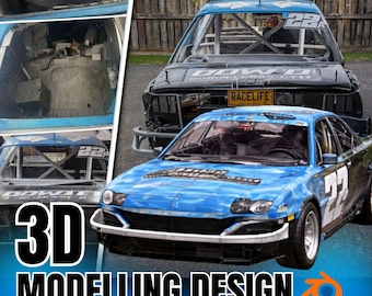 3D Modelling Design Service, Blender Car Rendering, Racing Car Animation, Custom Vehicle 3D Model, Environment & sulptring