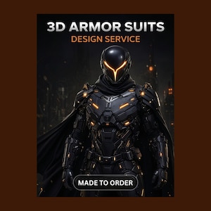Traje de armadura 3D personalizado, escultura digital de alta precisión, modelado 3D profesional y renderizado realista para ciencia ficción y recursos para videojuegos.
