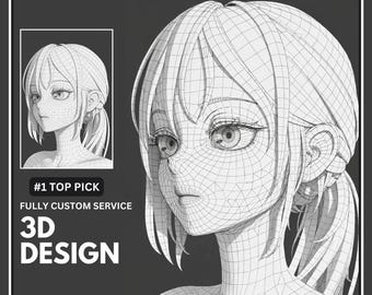 Custom 3D Character Anima Model, Detailed 3D Printable Face Sculpt, Digital 3D Model for Cosplay, Game Design, STL & OBJ Ready