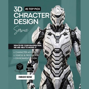 Custom 3D Character Design, Vtuber Modeling, Game Assets, STL File, 3D Rendering, CAD, OBJ, 3MF, 3D Modeling Service, Face Sculpting