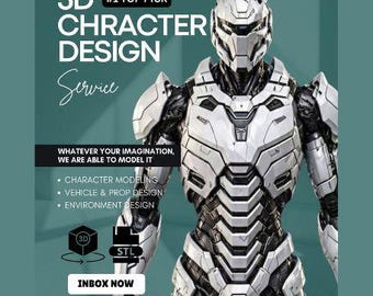 Custom 3D Character Design, Vtuber Modeling, Game Assets, STL File, 3D Rendering, CAD, OBJ, 3MF, 3D Modeling Service, Face Sculpting