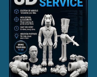 Custom 3D Modeling Service, 3D Printing Model Design, STL File Design, 3D Printable File, 3D CAD Model, 3D Design Service