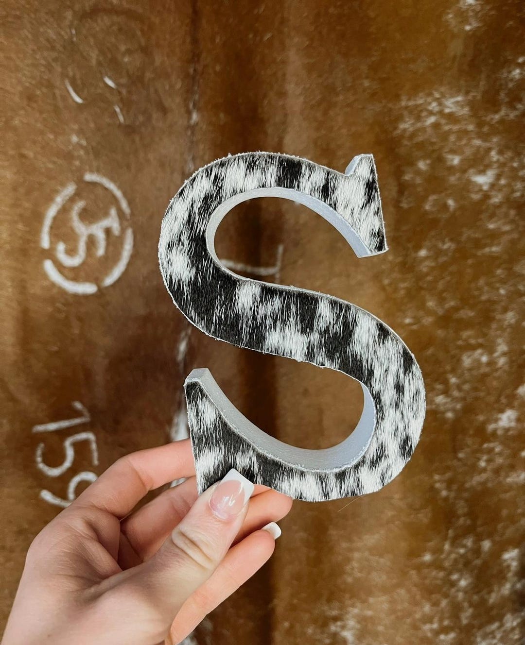 Cowhide Home Decor Letter - Etsy