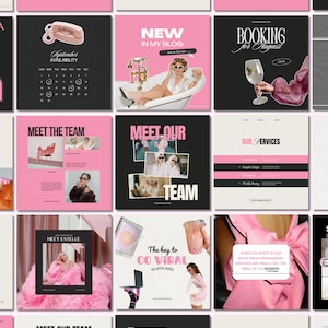 Pink Canva Social Media Templates for Female Entrepreneurs | Coaches Influencers  Content Creator Instagram Posts | Editable IG Beauty Brand