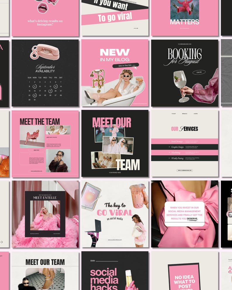 Pink Canva Social Media Templates for Female Entrepreneurs | Coaches ...