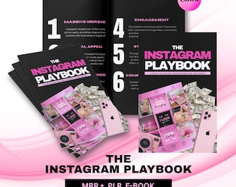 The Instagram Playbook Ebook | Editable Pink Canva Book | Financial Boss Babe Success Lead Magnet | DFY MRR + PLR Instant Download