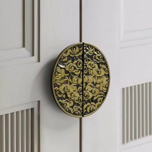 Chinese Style Dark Green Cabinet Handle | Oriental Cupboard Pull | Vintage Furniture Hardware | Wardrobe Drawer Knob | Left, Right or Pair