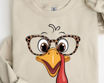 Lustiges Erntedank-Truthahn-Gesicht-Sweatshirt, Erntedank-Tag-Kleid, Truthahn-Liebhaber-Geschenk, Erntedank-Truthahn-Outfit, Erntedankfest