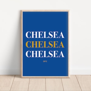 Chelsea FC Digital Print Poster, Chelsea Fan Gift, Chelsea Wall Art, Football Fan Art, Chelsea Art Print