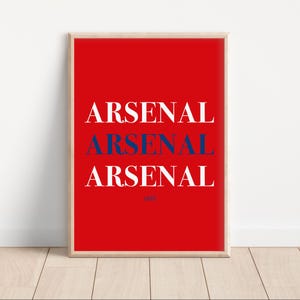 Arsenal Digital Print Poster, Arsenal Fan Gift, Arsenal Wall Art, Football Fan Art, Arsenal Art Print