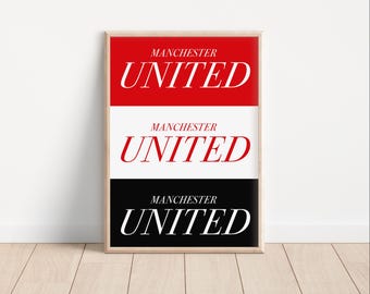 Manchester United Flag Poster: Football Fan Art (Digital Print)