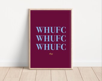 West Ham 'WHUFC' Art Print: Football Fan Gift (Digital Download)