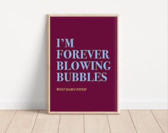 West Ham 'Bubbles' Art Print: Football Fan Gift (Digital Download)